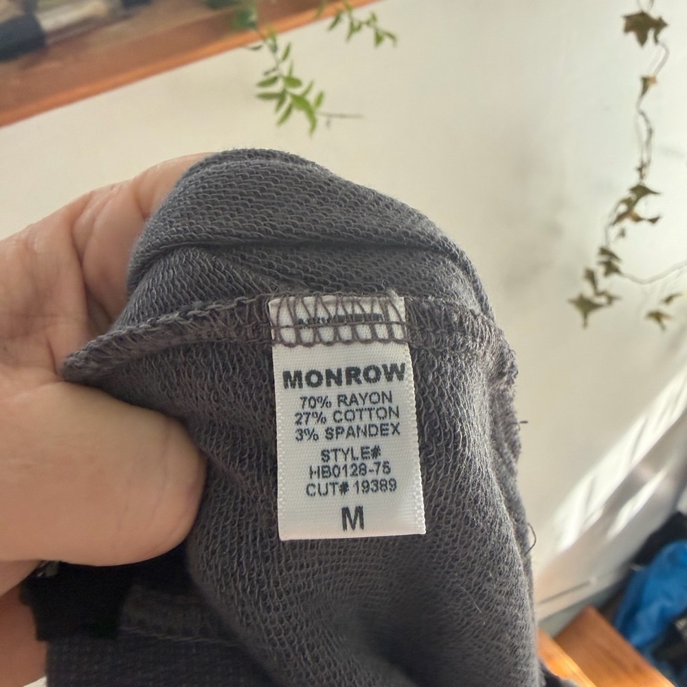 Monrow Heather Grey Rainbow Stripe Supersoft Joggers medium super soft loungers - Picture 9 of 9